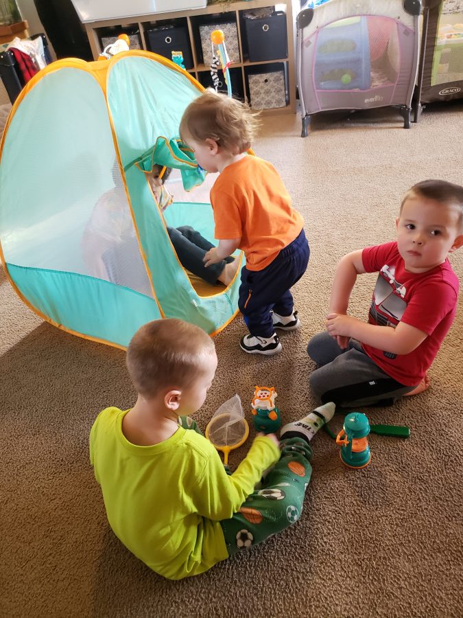 Children at play indoors