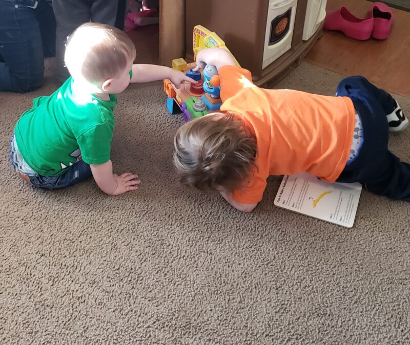 Children playing together indoors